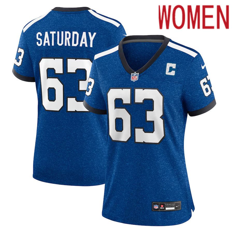 Women Indianapolis Colts #63 Jeff Saturday Nike Royal Indiana Nights Alternate Game NFL Jersey->customized nfl jersey->Custom Jersey